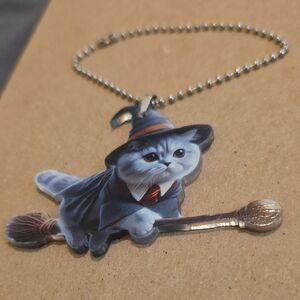 Cat Witch Pendant Keychain